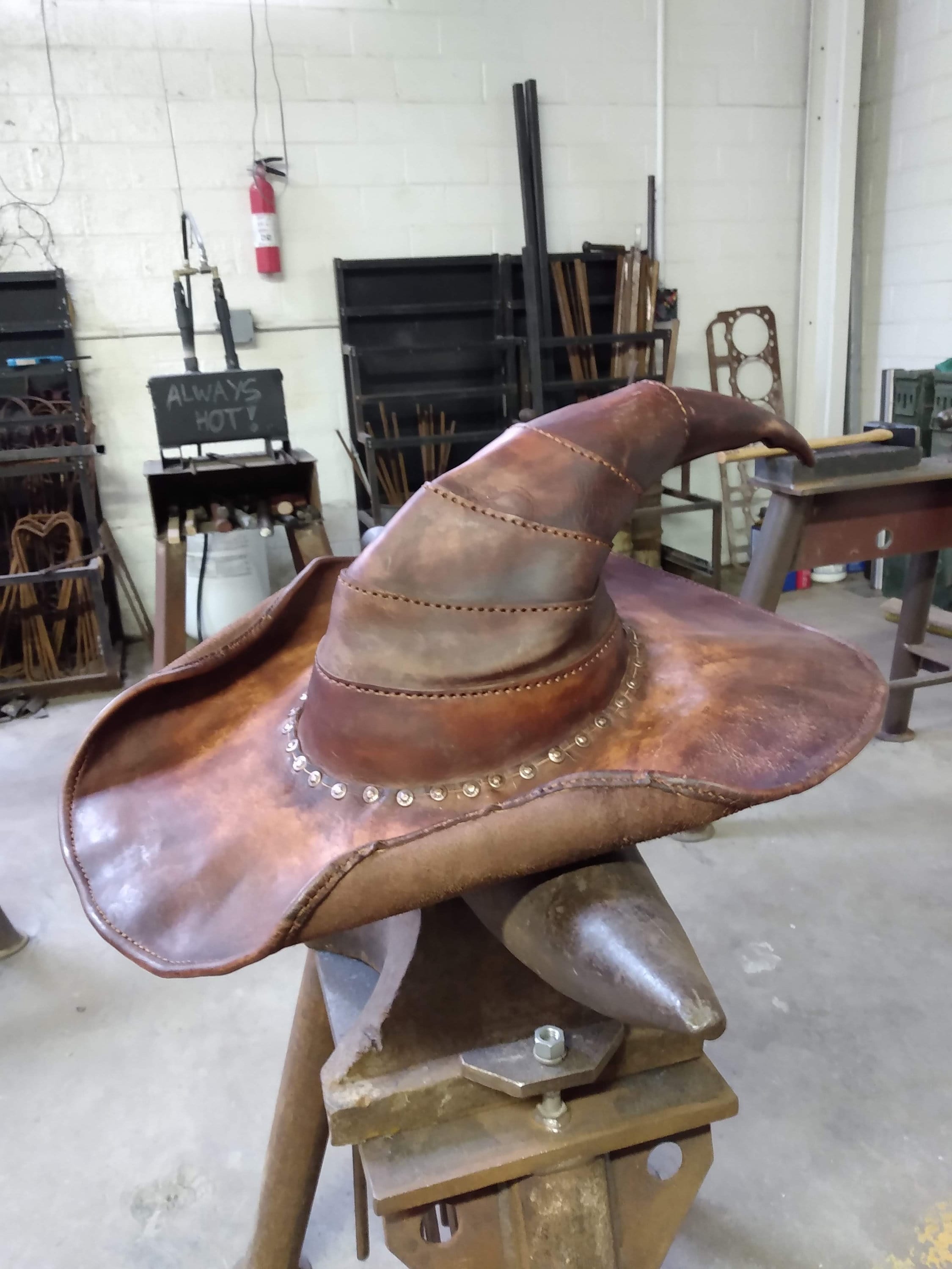 Weathered Leather Wizard Hat Custom Etsy