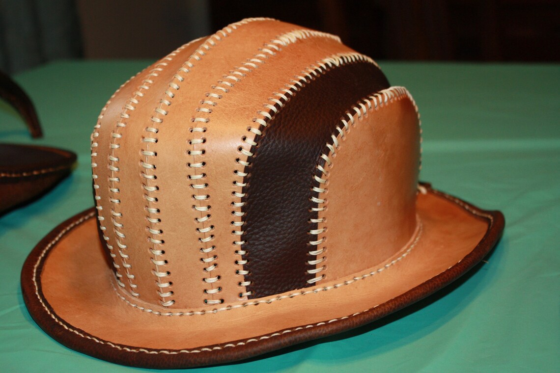 Leather Bowler Hat Etsy