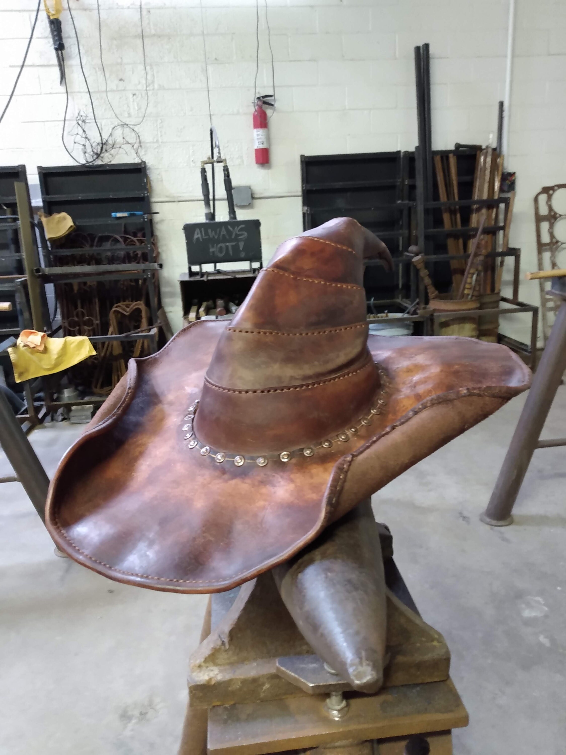 Weathered Leather Wizard Hat Custom Etsy