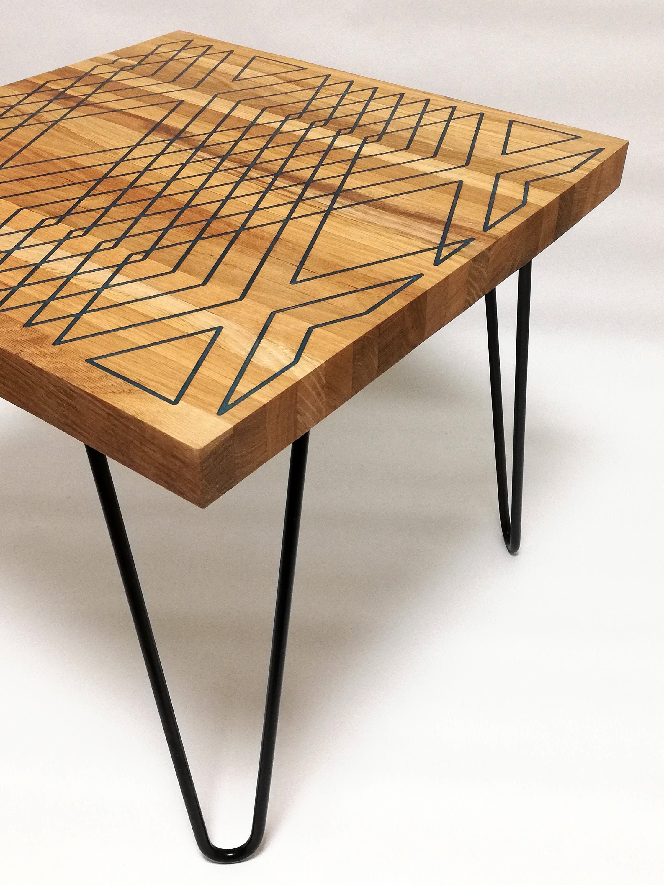 Facilities toothache block Geometric Wood Table - Etsy