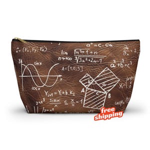 Mathe Geschenk für Ihn Leder Look Tasche, Ingenieur Geschenk, STEM Nerd Tasche, Mathe-Liebhaber Kosmetiktasche, Lehrer Geschenk, Smart Guy Geschenk, seltsames Geschenk