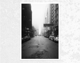 NYC Broadway Foggy Morning Photography Print, NYC Wall Art, Fine Art Print