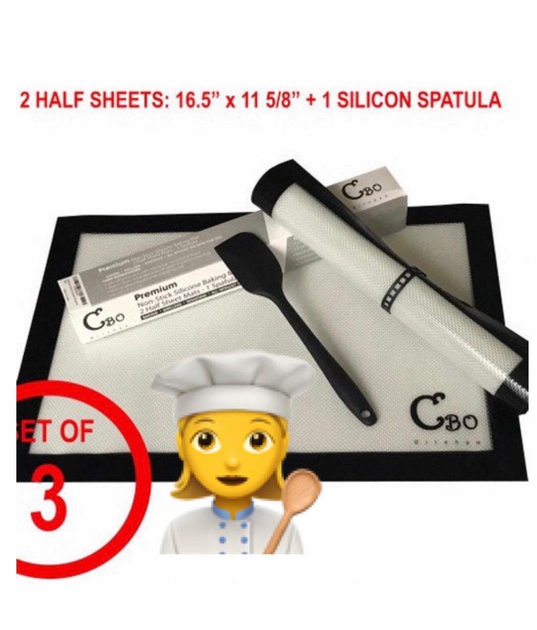 SILICONE BAKING MAT, Baking Sheet, Silicone Reusable Baking Craft Sheet