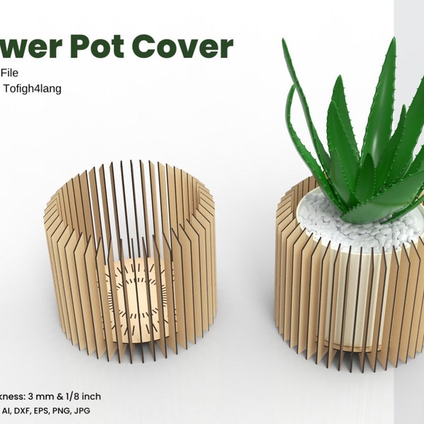 Flower Pot Cover | Laser Cut File | svg | Planter Covers | laser | Floral Arrangement Pot Cover | Laser Cutting Pattern | Tofigh4lang