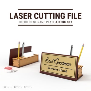 Office Desk Name Plate & DESK SET - Laser cutting File