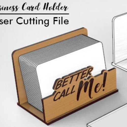 Business Card Holder Laser Cut File Etsy