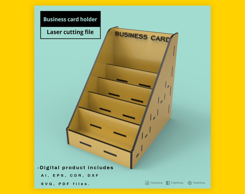 Business Card Holder laser cut file image 2