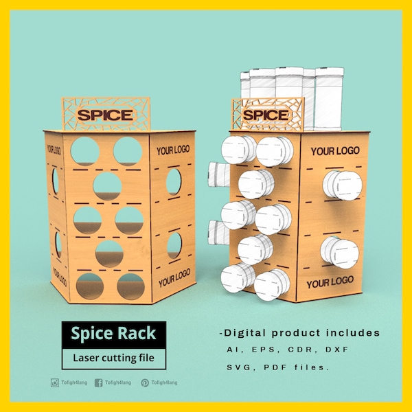 Spice Rack  - Laser cutting File