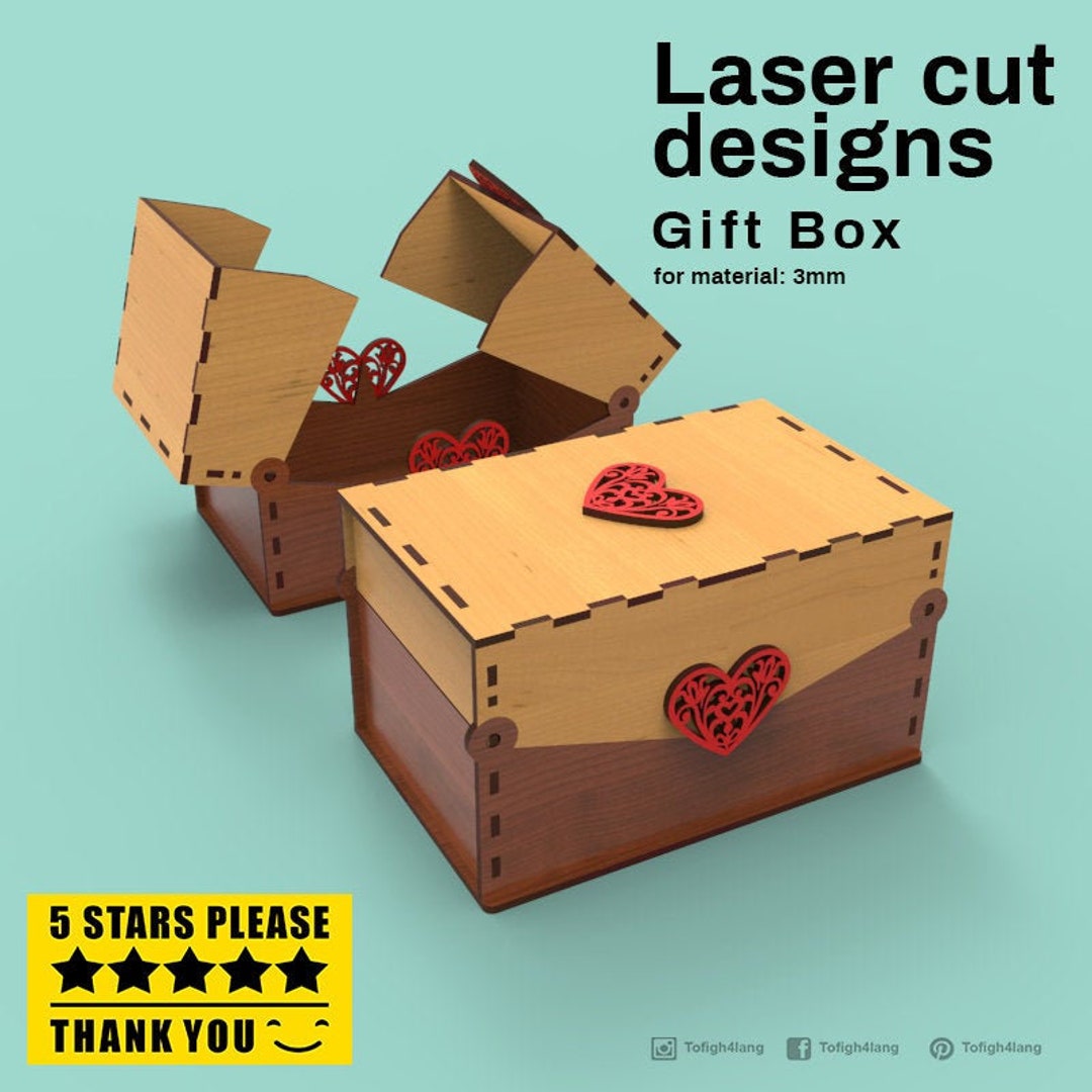 Gift Box Laser Cutting File Etsy