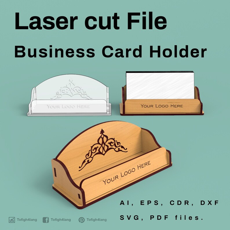 Business Card Holder Laser cutting File Etsy