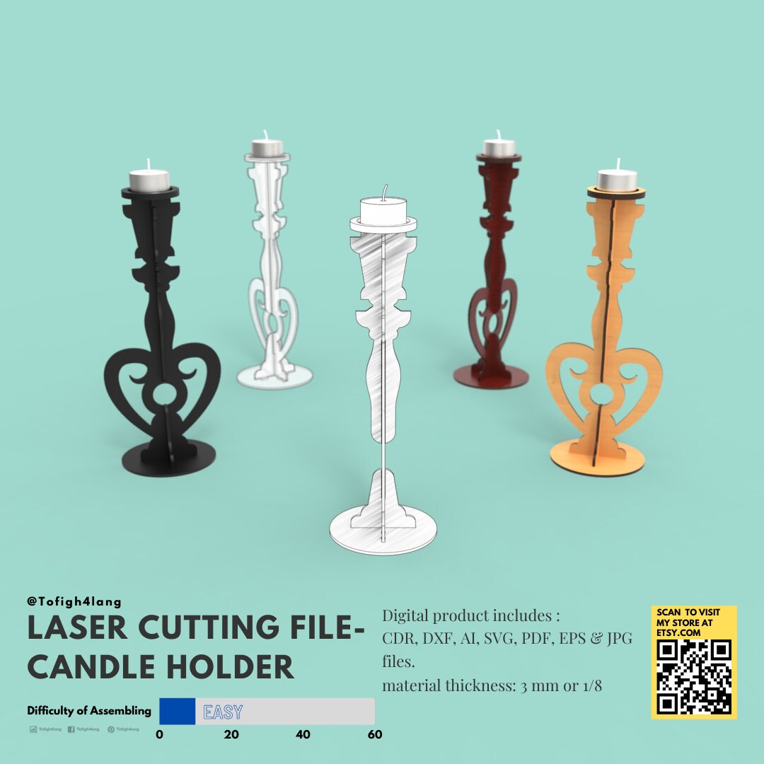 Candle Holder Laser Cutting File Etsy