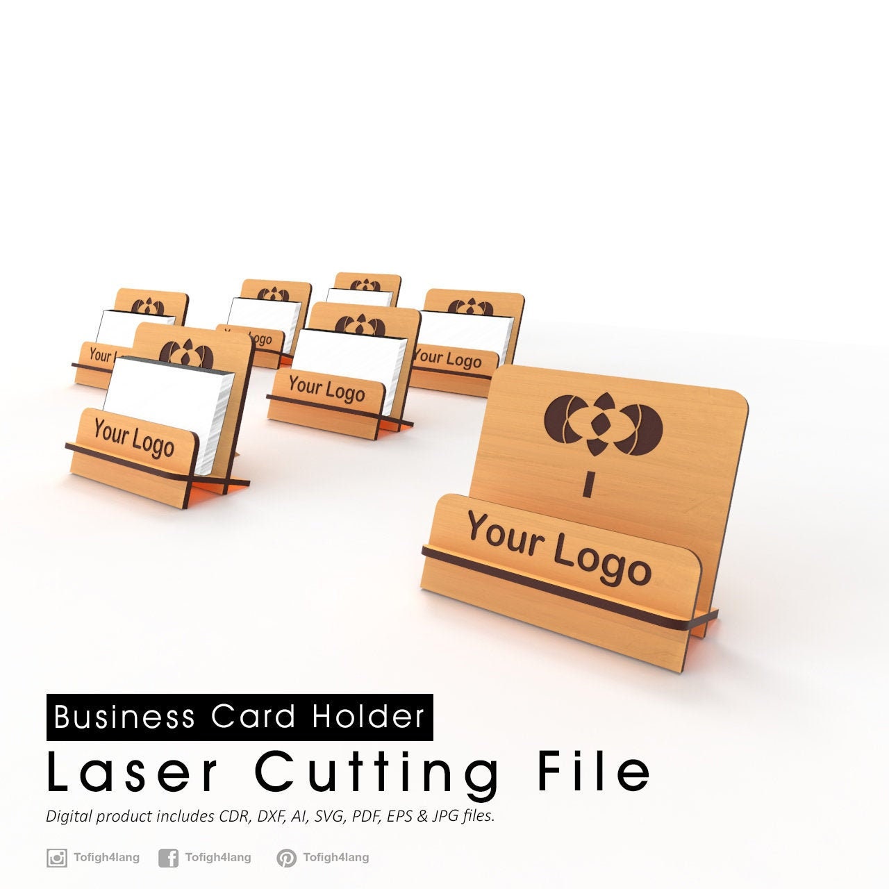 Business Card Holder Laser Cutting File Etsy