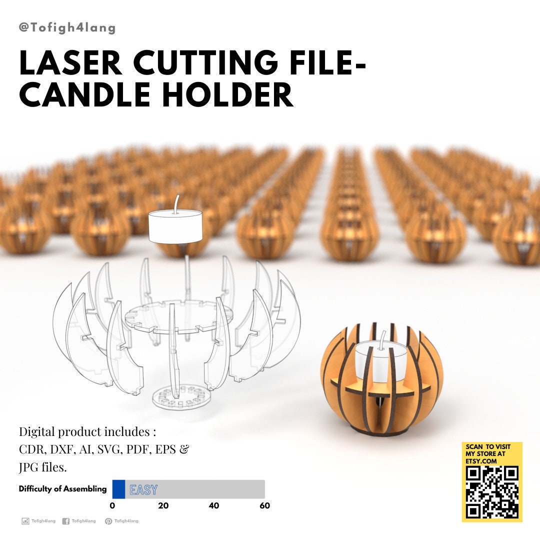 Candle Holder Laser Cutting File Etsy