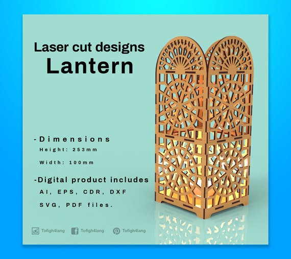 Lantern laser cut file | Etsy