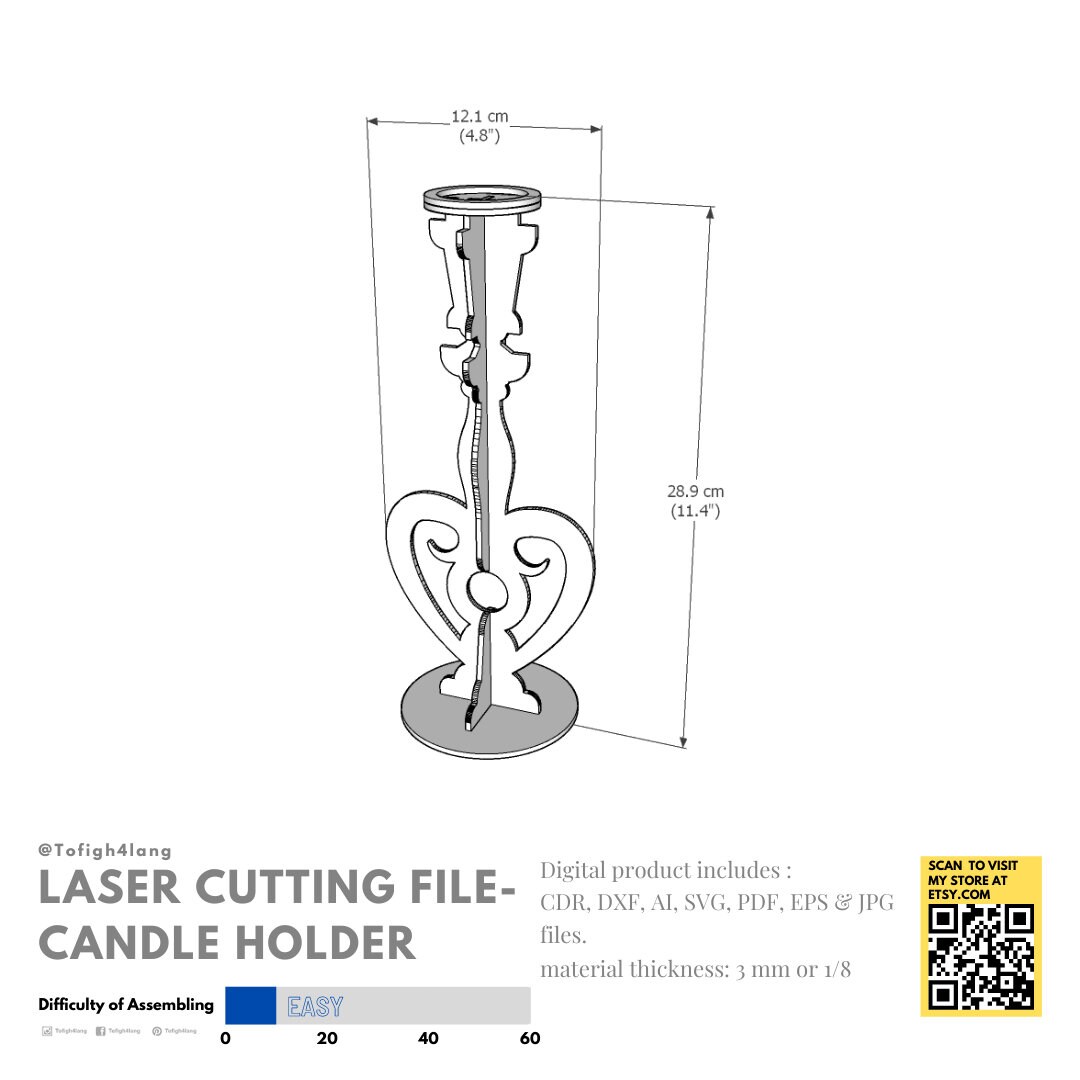 Candle Holder Laser Cutting File Etsy