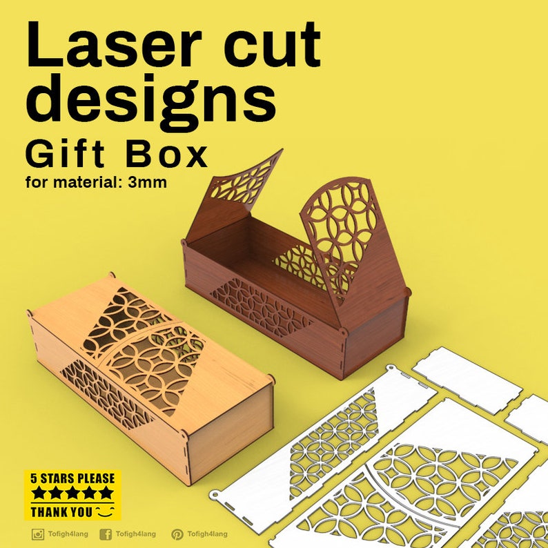 Boîte Fichier de découpage laser Etsy