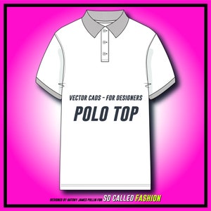 Polo Top T-shirt SVG Vector CAD Mens Polo Top Tshirt - Etsy UK