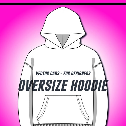 Zip Through Hoodie SVG Vector CAD Unisex Hoodie - Etsy