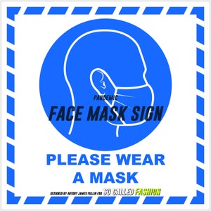 face mask sign printable, SVG downloadable A4 face mask sign. face covering sign. instant download