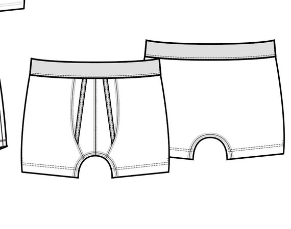 Men Basic Boxer With Waistband Outline Icon. EPS.. Man Underwear  Illustration Isolated On White.. Male Underpants Mens Underclothing  Symbol.. For App, Web Design, Dev, Ui, Graphic, Business Royalty Free  SVG, Cliparts, Vectors