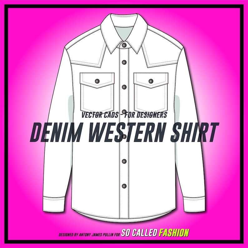 Download Mens denim Shirt SVG for Adobe Illustrator western shirt | Etsy