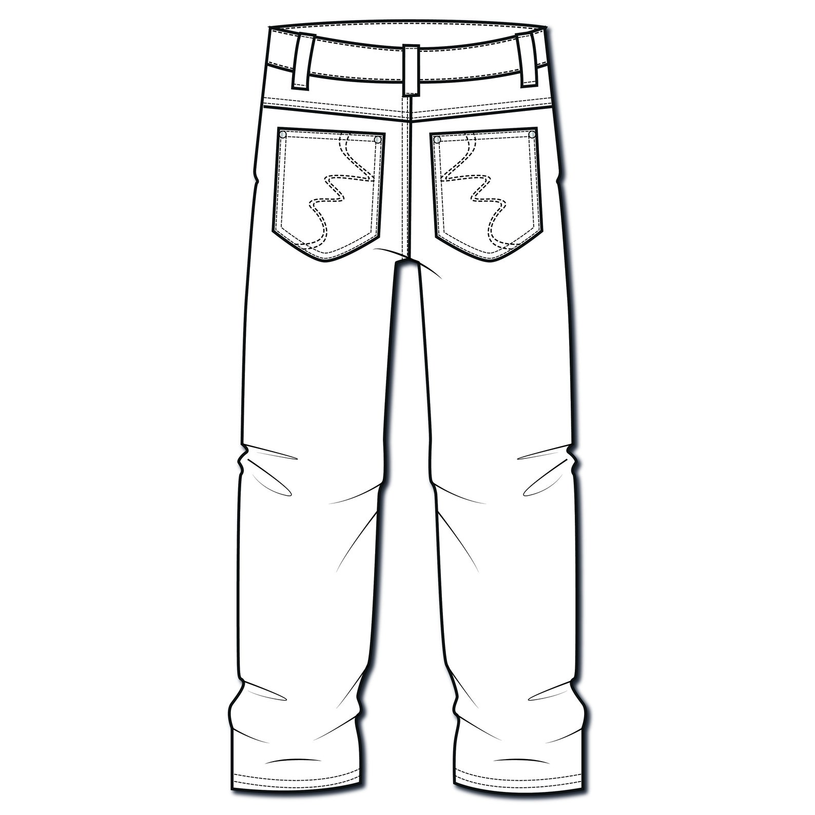 Vector Relaxed Denim Jeans Flat Sketch for Adobe - Etsy UK