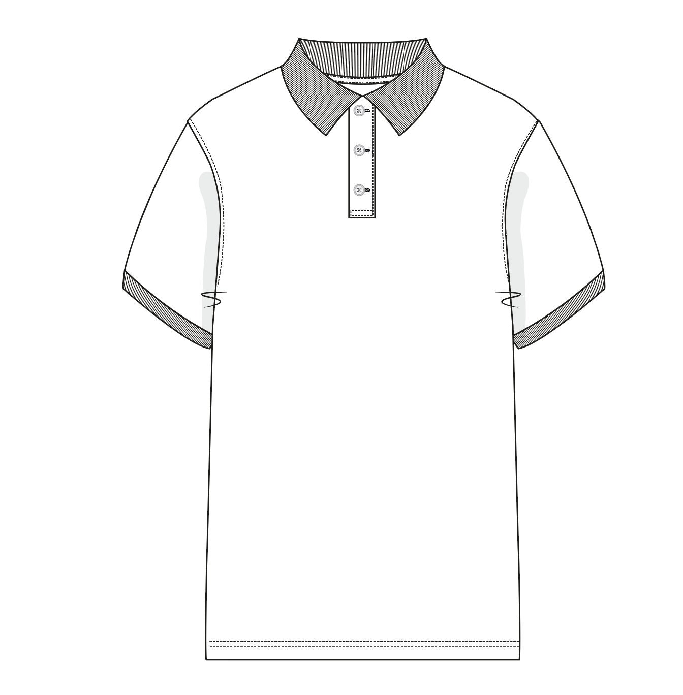 White Polo T-shirt Design Template. Front and Back Technical Sketch Unisex Polo  T Shirt Stock Illustration - Illustration of basic, female: 160501008