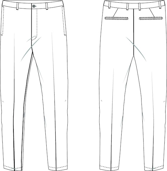 Modern Men's Formal Trousers Fashion Sketch Template