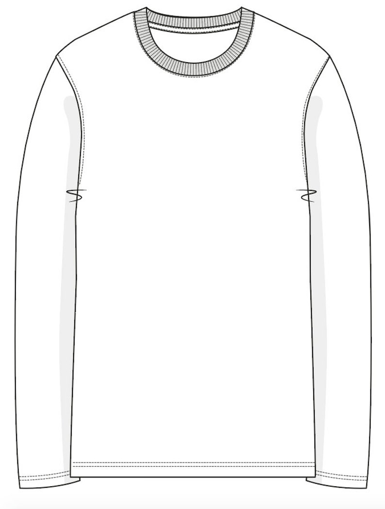 Download Long Sleeve T-shirt SVG Vector CAD mens tshirt technical ...