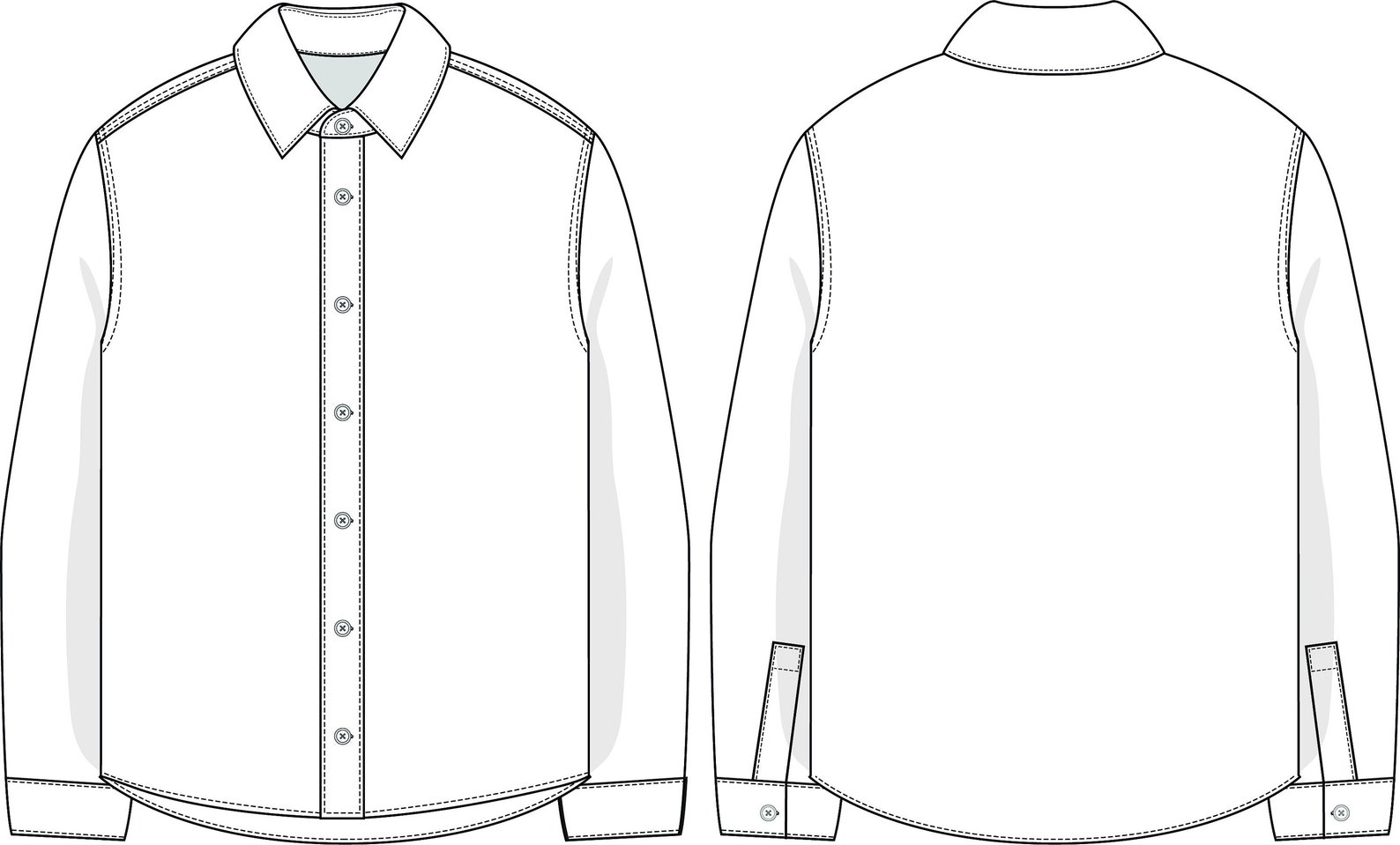 Vector Oversized Shirt, SVG Flat Sketch, for Adobe Illustrator Casual ...