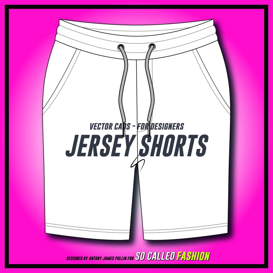 Jersey Shorts - SVG - Vector CAD - Unisex Jersey Shorts