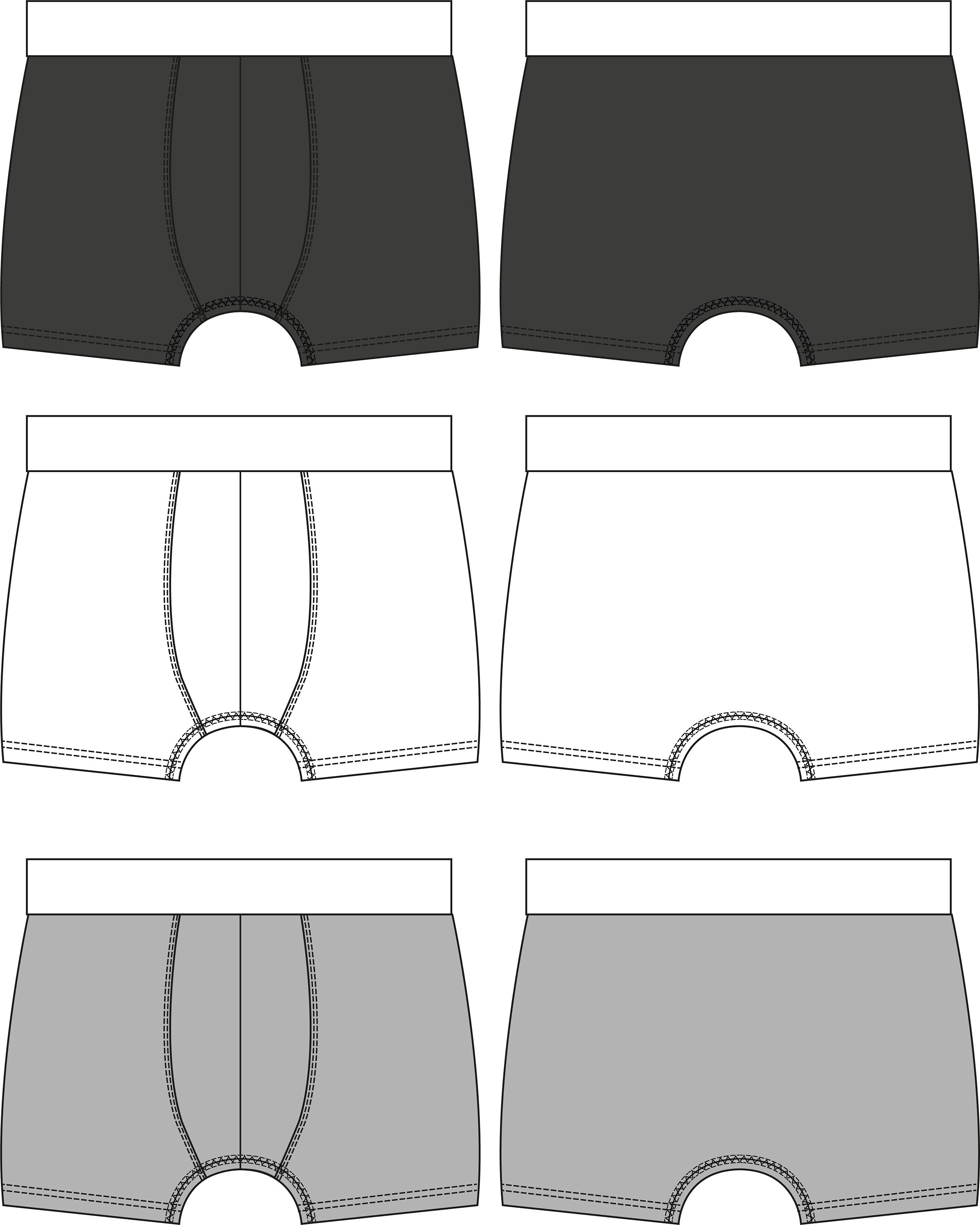 Mens Underwear SVG Vector CAD Mens Boxers, Mens Briefs, Underwear