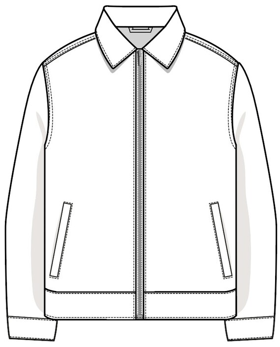 Vector Mens Harrington / Coach Jacket SVG Flat Sketch - Etsy