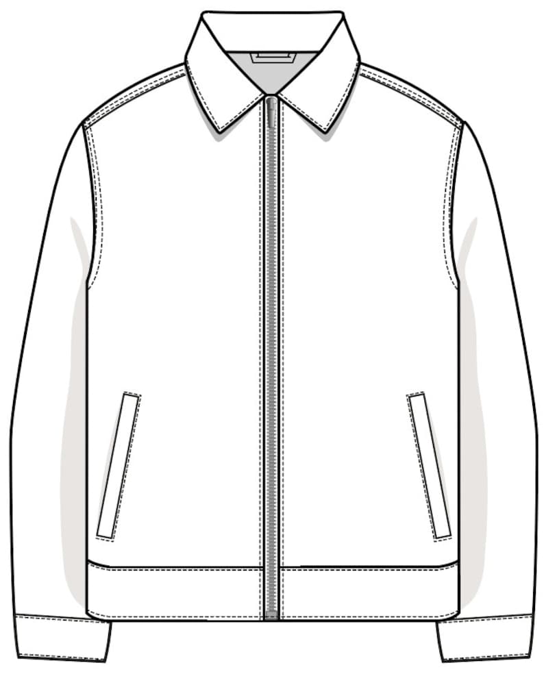 Vector Mens Harrington / Coach Jacket SVG Flat Sketch - Etsy