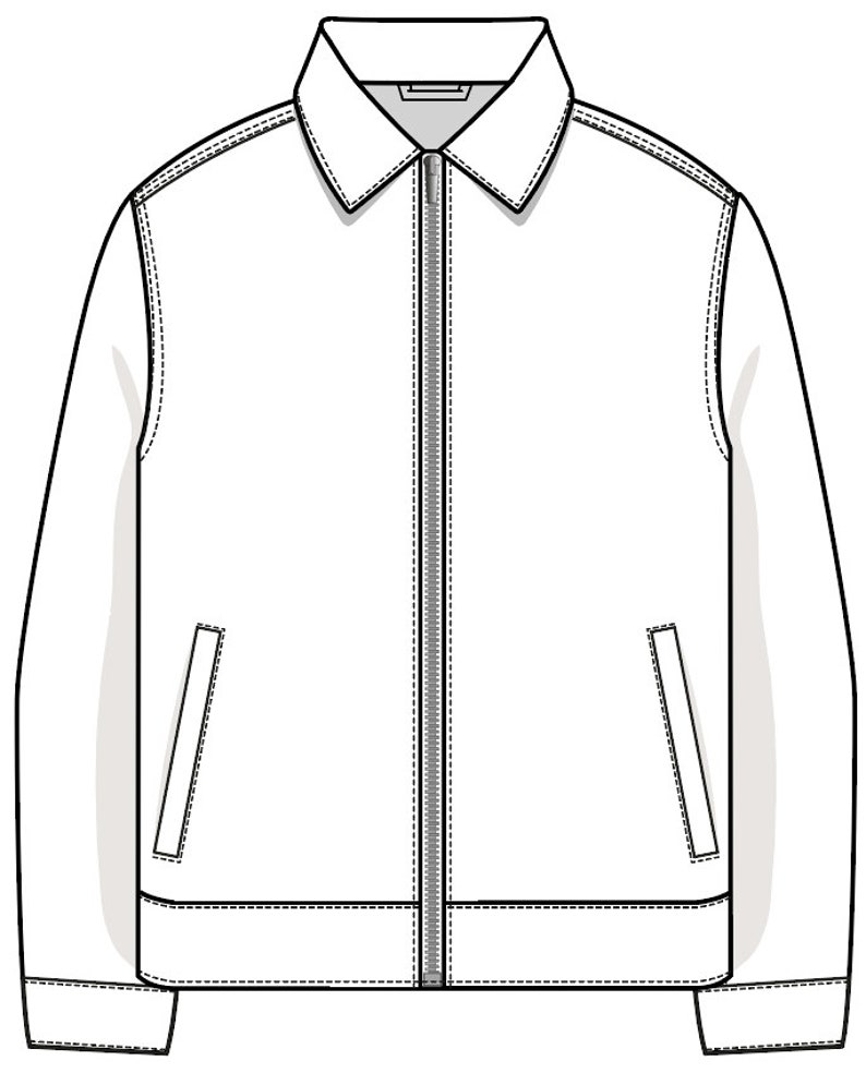 Vector Mens Harrington / Coach Jacket SVG Flat Sketch - Etsy