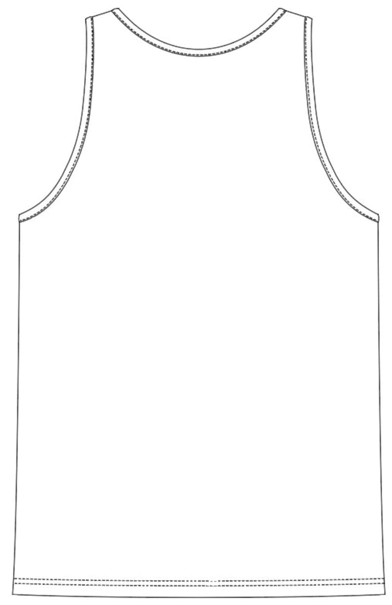 Sleeveless Vest - SVG - Vector CAD - Mens Tshirt Technical Drawing ...