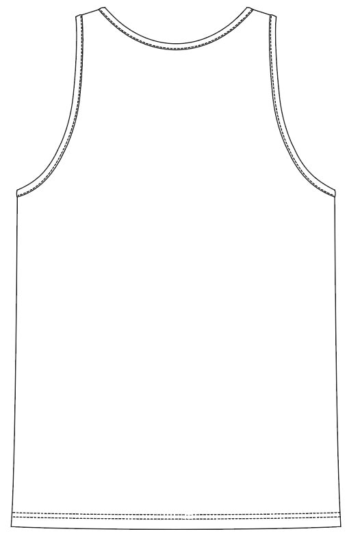 Sleeveless Vest - SVG - Vector CAD - Mens Tshirt Technical Drawing, Flat Sketch, for Adobe ...