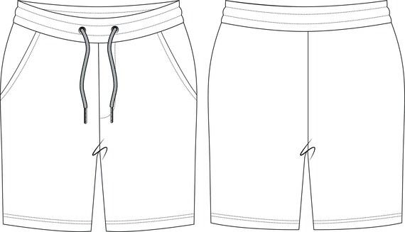 Jersey Shorts - SVG - Vector CAD - Unisex Jersey Shorts