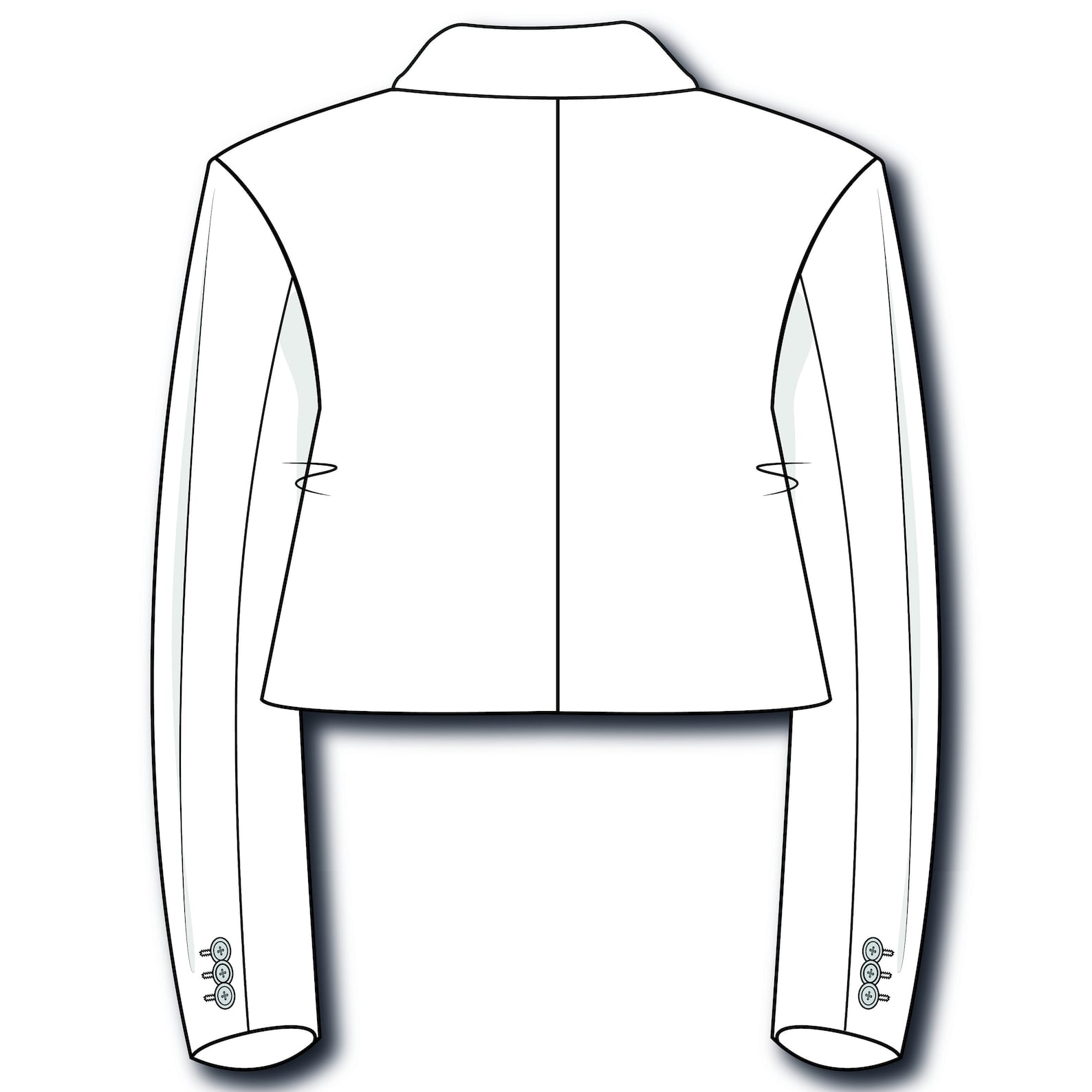 Womens Cropped blazer vector flat sketch for Adobe Etsy México