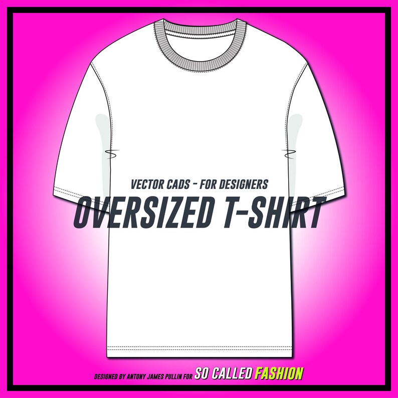 Download Oversized T-shirt SVG Vector CAD mens tshirt technical | Etsy