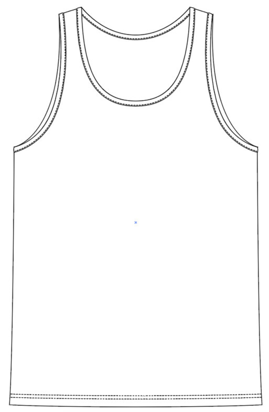 Sleeveless Vest - SVG - Vector CAD - Mens Tshirt Technical Drawing ...