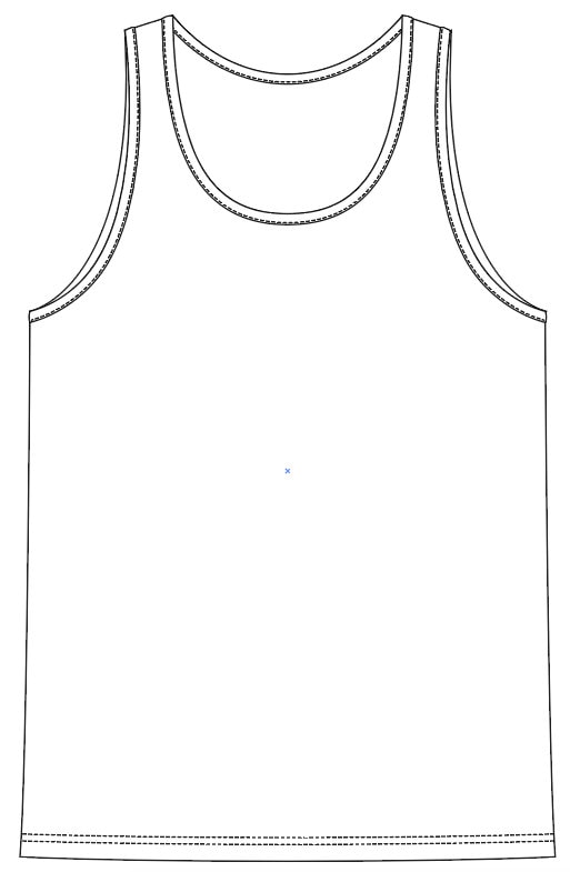 Sleeveless Vest - SVG - Vector CAD - Mens Tshirt Technical Drawing, Flat Sketch, for Adobe ...