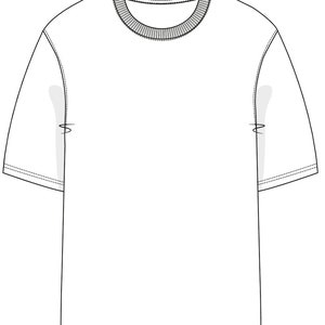 Oversized T-shirt SVG Vector CAD Mens Tshirt Technical Drawing, Flat ...