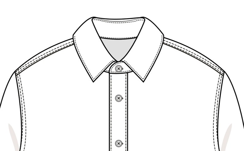 Vector Oversized Shirt, SVG Flat Sketch, for Adobe Illustrator Casual ...