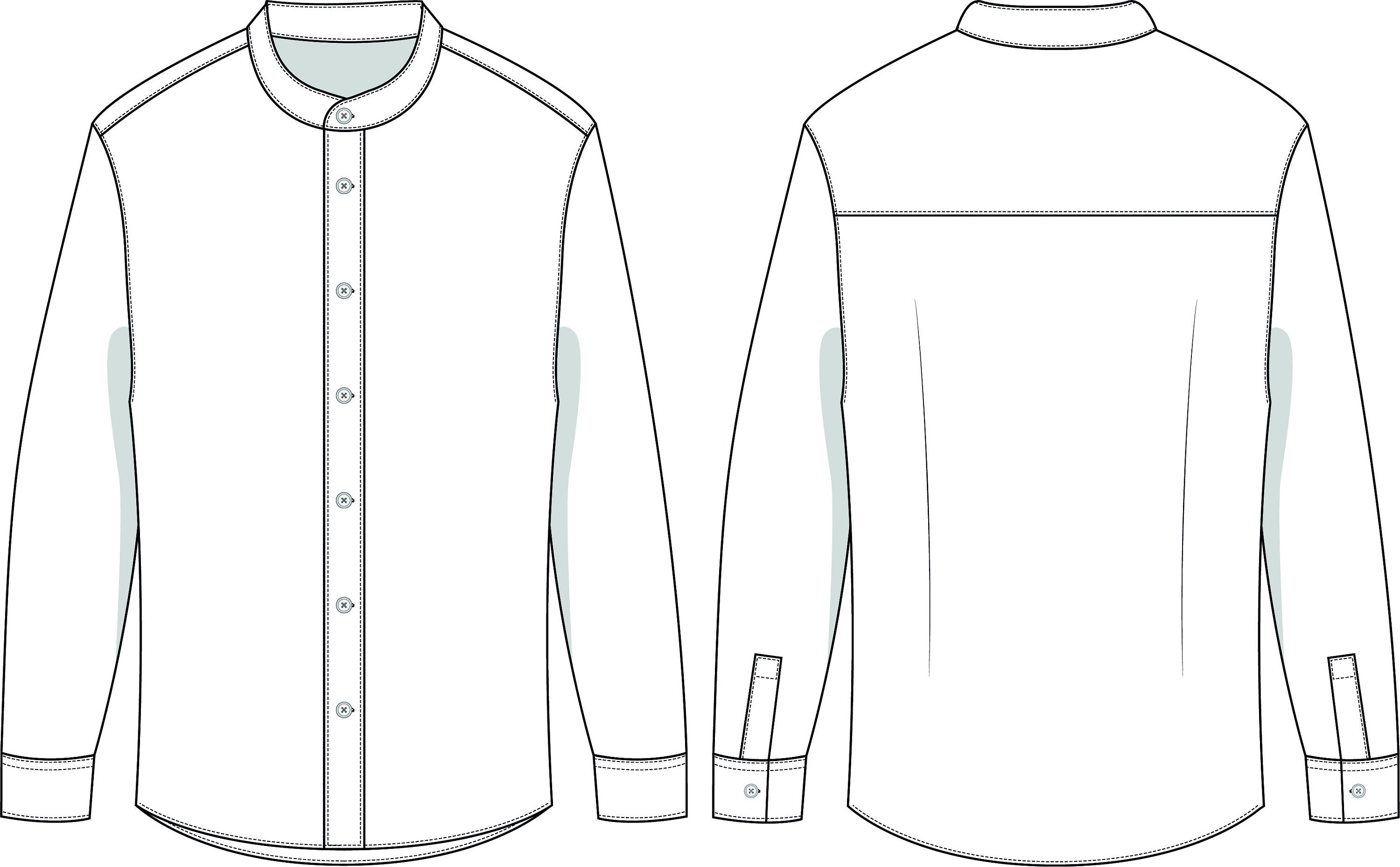 Long sleeve shirts fashion flat sketch template18 Vector Image