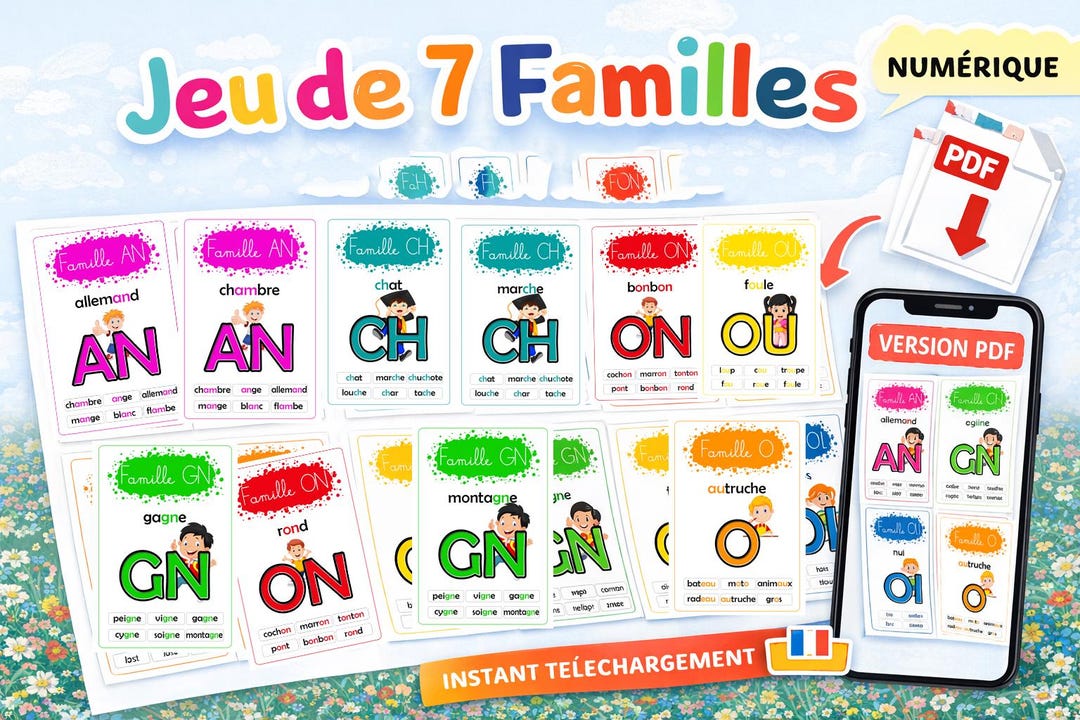 Jeu de 7 Familles des SONS COMPLEXES Apprendre à Lire CP CE1 Graphèmes ...