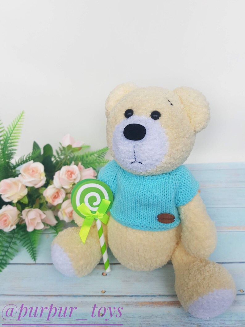 Bear Stuffed Animal Baby Shower Gift \u2013 soft bear toy \u2013 plush handmade toy Bear toy Amigurumi bear Crochet bear Ready to ship