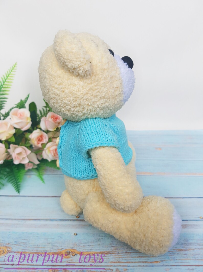 Bear Stuffed Animal Baby Shower Gift \u2013 soft bear toy \u2013 plush handmade toy Bear toy Amigurumi bear Crochet bear Ready to ship