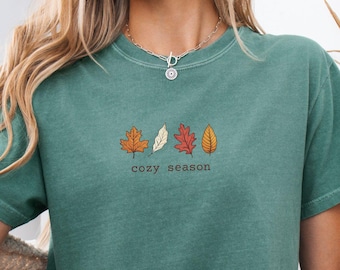 Comfort Colors Cozy Season Shirt Fall Nature Shirt Autumn Leaf Shirt Autumn Vibes Fall Trendy Tshirt Simple Fall Shirt Fall Lover Outfit