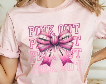 Pink Out Breast Cancer Awareness Shirt Pink Football Breast Cancer T-shirt Plus Size Football Pink Out Cancer Awareness Tshirt